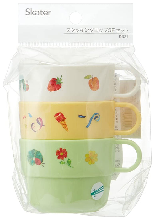 Skater Kids Set of 3 Cups Very Hungry Caterpillar Theme Made in Japan KS31-A