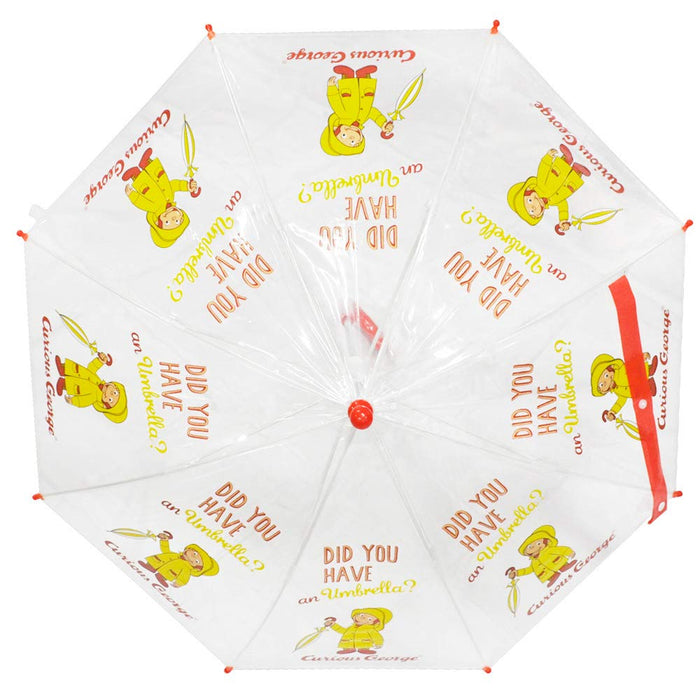 Skater Curious George Kinder-Regenschirm aus Vinyl, 40 cm lang, UBV2