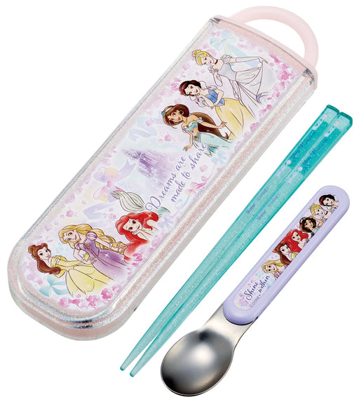 Skater Kids Lunch Box Set with Chopsticks and Spoon Disney Princess Japan Made