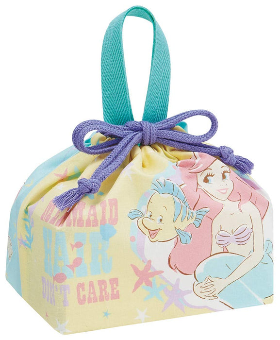 Skater Disney Ariel Kids Lunch Box with Drawstring Bag - Made in Japan