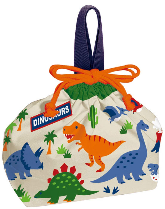 Skater Dinosaur Children's Lunch Box Made in Japan Drawstring Bag - KB7-A