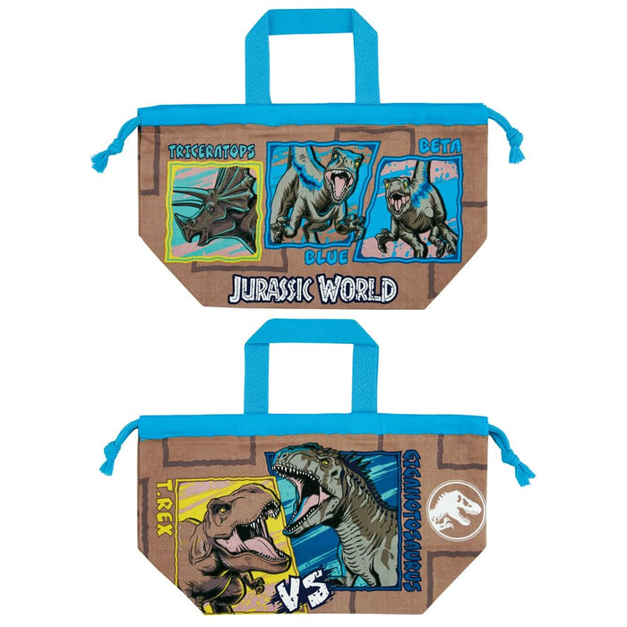 Skater Jurassic World Children's Lunch Box with Drawstring Bag Made in Japan