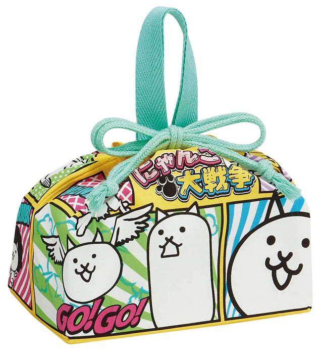 Ensemble boîte à déjeuner et sac à cordon pour enfants Skater Battle Cats, fabriqué au Japon KB7-A