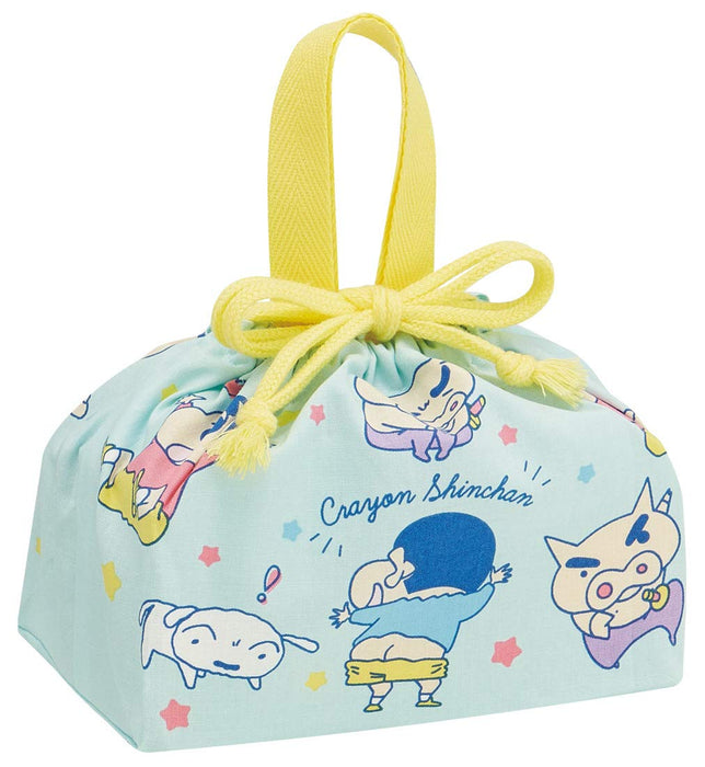 Skater Children's Crayon Shin-Chan Lunch Box Bag KB7-A Drawstring with Gusset - Made in Japan