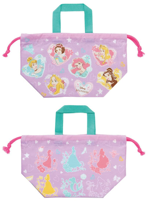 Skater Disney Princess Lunch Box Bag 22 Inch Girl's Japan-Made Drawstring with Gusset