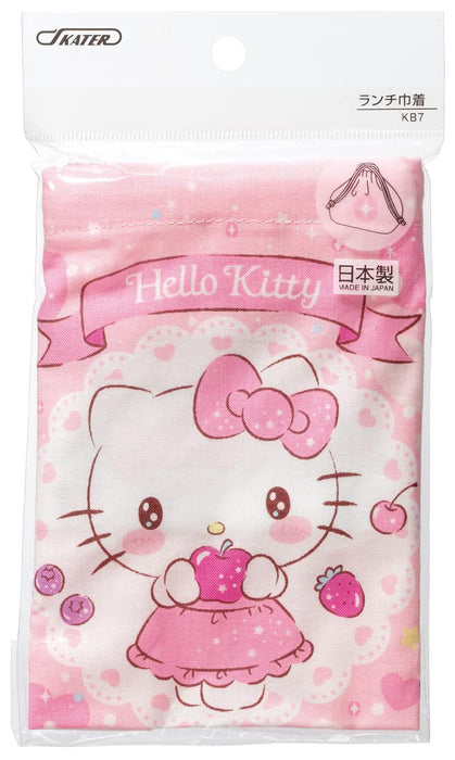 Skater Hello Kitty Sweets Lunch Box Bag for Girls Drawstring with Gusset Made in Japan