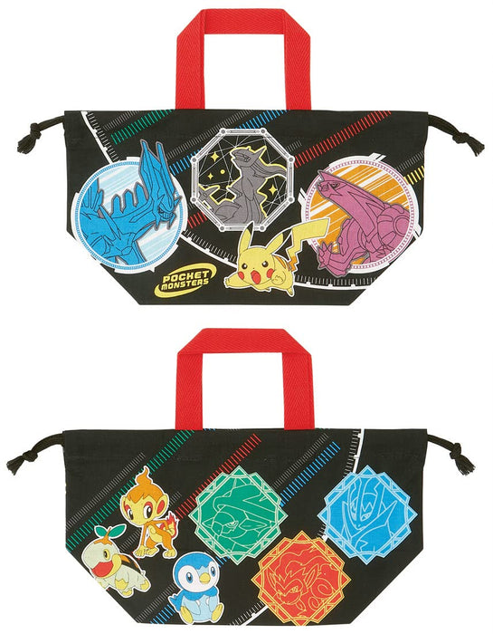 Skater Boys Pokemon 22 Lunch Box and Drawstring Gusset Bag Set Made in Japan KB7-A