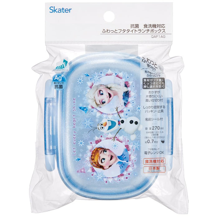 Skater Disney Frozen Children's 270ml Antibacterial Lunch Box - Small 1 Tier Made in Japan