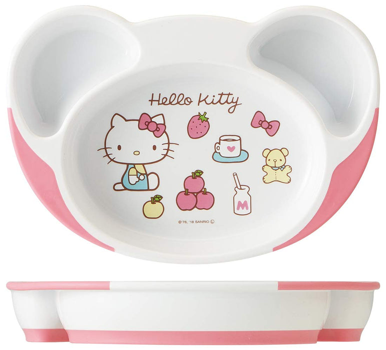 Assiette à cuillère pour enfants Skater Hello Kitty années 70 - Vaisselle de déjeuner pour bébé facile 22,7x15,7 cm