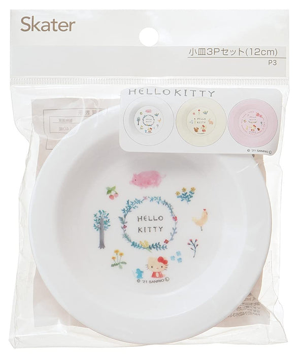 Skater Hello Kitty Children's Plate Set of 3 12cm - Sanrio Made in Japan