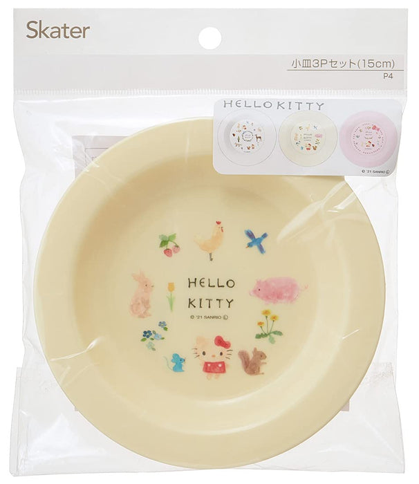 Skater Hello Kitty Children's 15cm Plate Set of 3 Made in Japan by Sanrio
