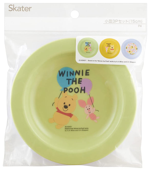 Skater Winnie The Pooh Children's Small Plates Set 15cm Made in Japan Set of 3