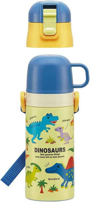 Skater Dinosaurier-Wasserflasche für Jungen – Edelstahl, leicht, Thermo, 420 ml/350 ml