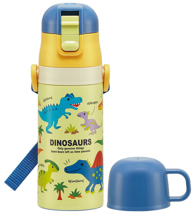 Skater Dinosaurier-Wasserflasche für Jungen – Edelstahl, leicht, Thermo, 420 ml/350 ml