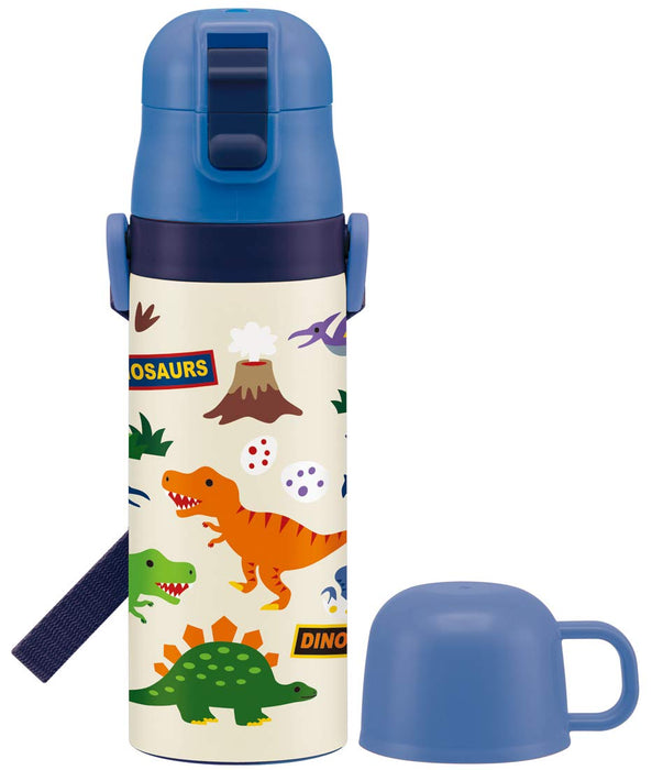 Skater Dinosaur Kids Insulated Stainless Steel Water Bottle 470ml Direct Drink 430ml Cup