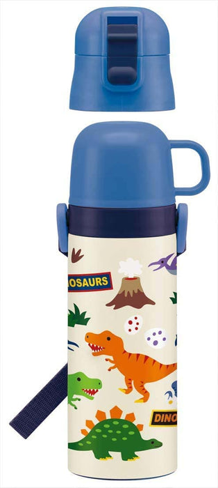 Bouteille d'eau isolée en acier inoxydable pour enfants, dinosaure Skater, tasse de boisson directe de 470ml, tasse de 430ml
