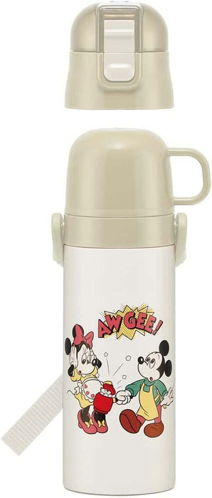 Skater Mickey & Friends Kids Stainless Steel Water Bottle Dual Drink Insulated 470ml/430ml
