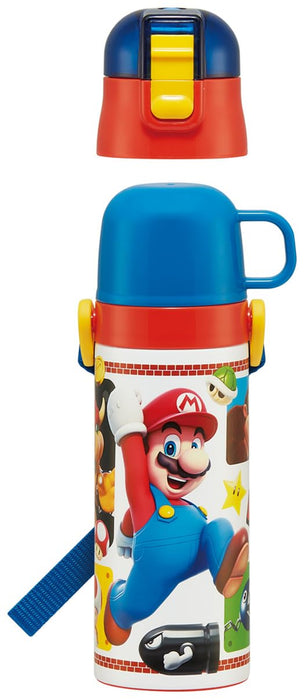 Skater Kids Super Mario 23 Thermal Water Bottle Lightweight Stainless Steel 470ml