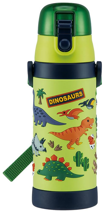 Skater Dinosaur 3D Printed 480ml Stainless Steel Water Bottle for Boys - Lightweight & Child-Friendly