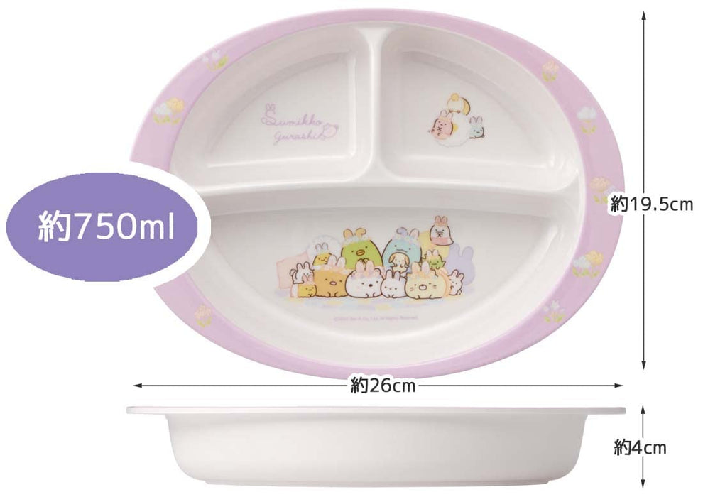 Skater Kids Melamine Lunch Plate 750ml Sumikko Gurashi Rabbit Garden Design