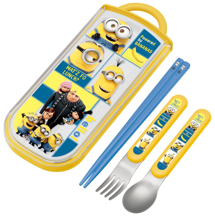 Skater Minion Kinder Trio Set – Essstäbchen, Löffel, Gabel – Japanische Handwerkskunst TCS1AM