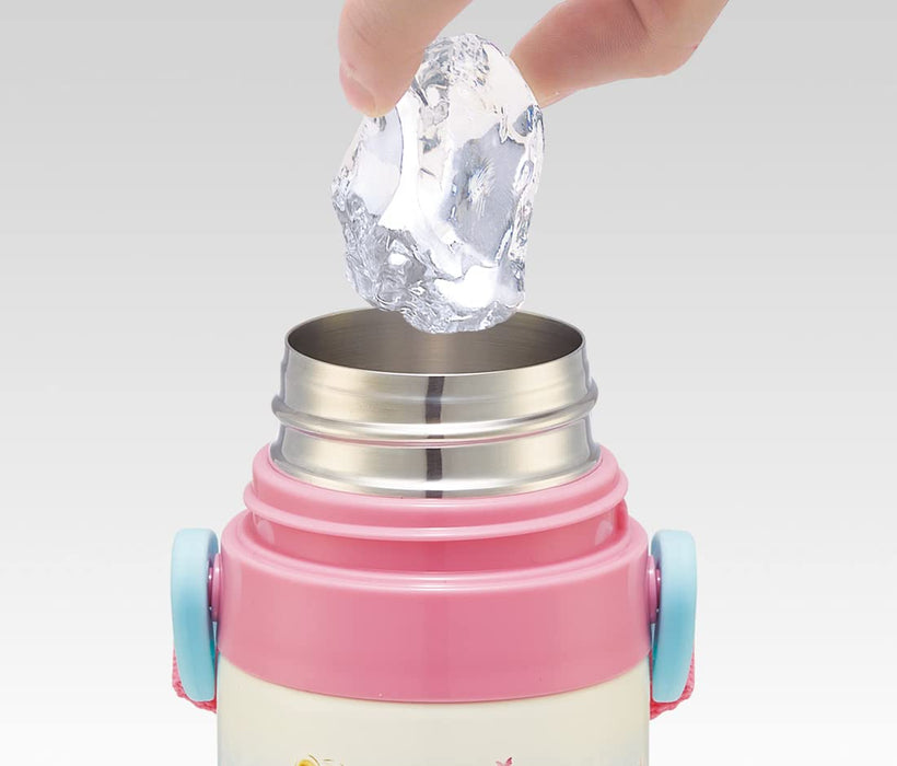 Skater Disney Princess Cinderella Kids Water Bottle 430ml Cup 470ml Direct Drink Lightweight Stainless Steel with Drawstring for Kindergarten Girls