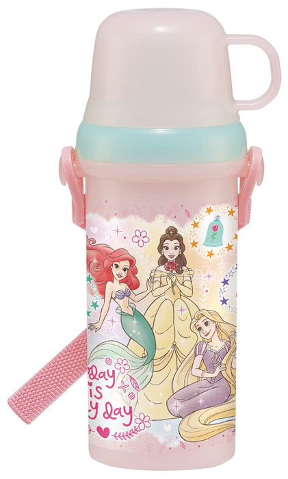 Skater Disney Princess 480ml Water Bottle with Cup for Girls - PSB5KD-A