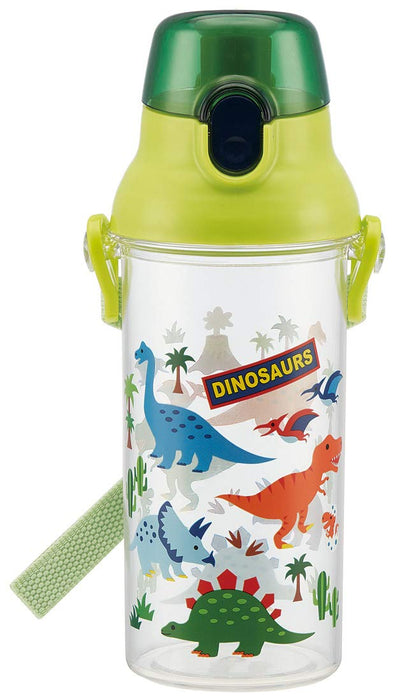 Bouteille d'eau pour enfants Skater Dinosaure 480 ml transparente fabriquée au Japon pour les garçons