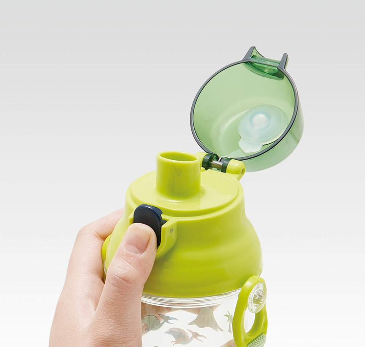 Skater Dinosaurier-Kinder-Wasserflasche, 480 ml, transparent, hergestellt in Japan, für Jungen