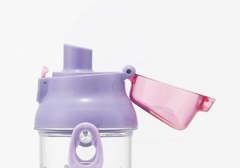 Bouteille d'eau transparente Skater Happy &amp; Smile pour filles de 480 ml – Fabriquée au Japon pour enfants