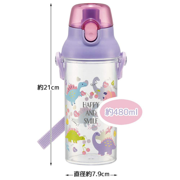 Skater Happy &amp; Smile Mädchen 480ml transparente Wasserflasche – Made in Japan