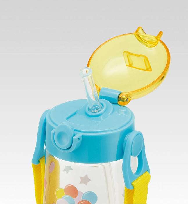 Skater Snoopy Disney 480 ml Kinder-Wasserflasche mit transparentem Design und Strohhalm