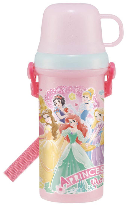Skater Disney Princess Children's 480ml Water Bottle with Cup for Girls