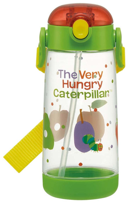 Skater Hungry Caterpillar 480ml Clear Water Bottle One-Push with Straw for Girls