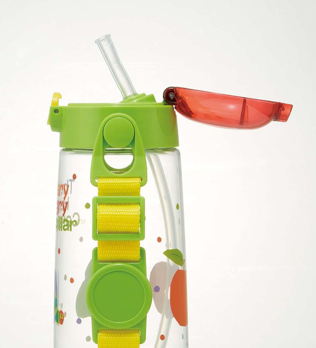 Skater Hungry Caterpillar 480 ml transparente Wasserflasche One-Push mit Strohhalm für Mädchen