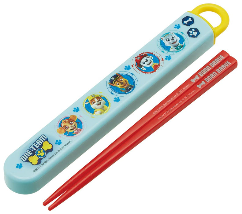 Skater Paw Patrol Essstäbchen-Etui-Set für Kinder, 16,5 cm, antibakteriell, hergestellt in Japan – ABS2AMAG-A