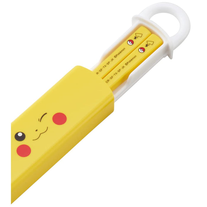 Skater Pikachu Face Kids Chopsticks Set 16.5cm Antibacterial Made in Japan