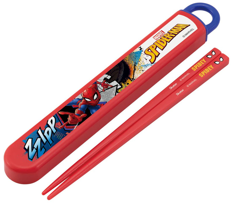 Skater Spider-Man Kids' Antibacterial Chopsticks Set 16.5cm Made in Japan