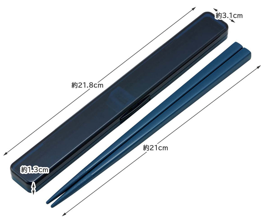Skater Antibacterial Chopsticks 21cm with Case Set Midnight Blue Adult Men's ABC45AG-A