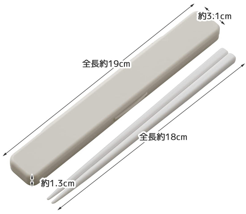 Skater 18cm Antibacterial Chopsticks and Case Set Dull Gray Made in Japan