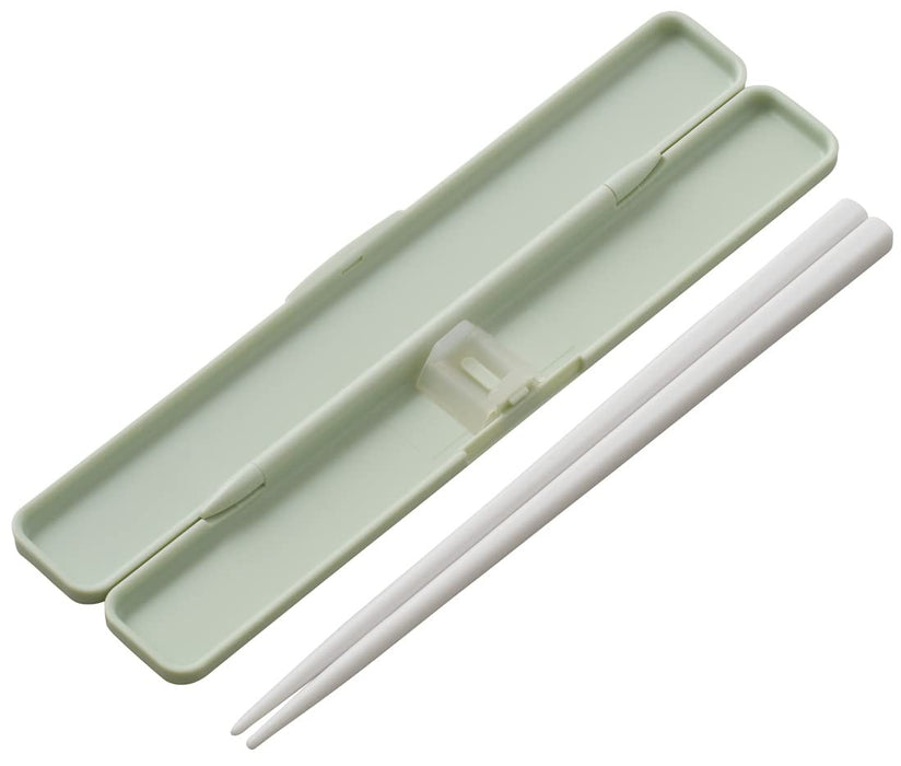 Skater 18cm Antibacterial Chopsticks and Case Set Dull Green - Made in Japan