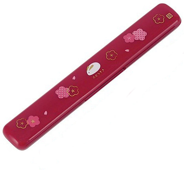 Skater 18cm Chopsticks and Case Set - Fukuusagi Vermilion Lacquered Made in Japan