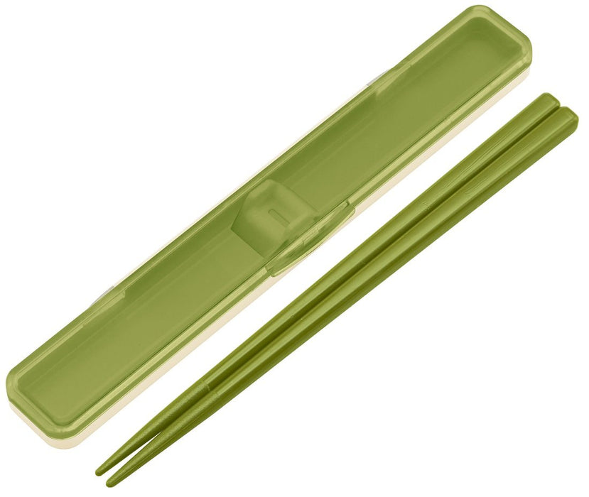 Skater Retro French Green Chopsticks and Case Set 18cm Made in Japan
