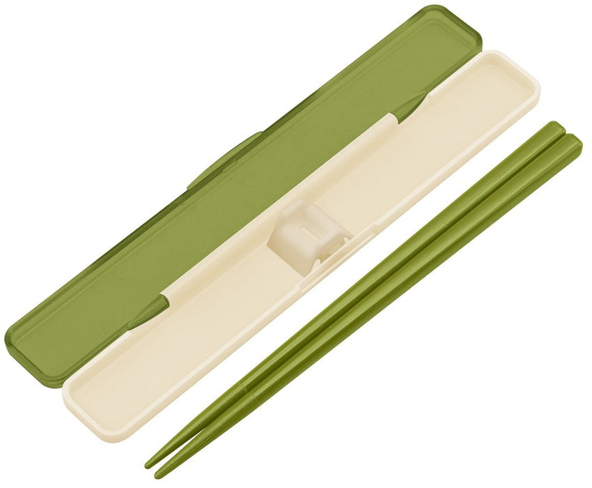 Skater Retro French Green Chopsticks and Case Set 18cm Made in Japan
