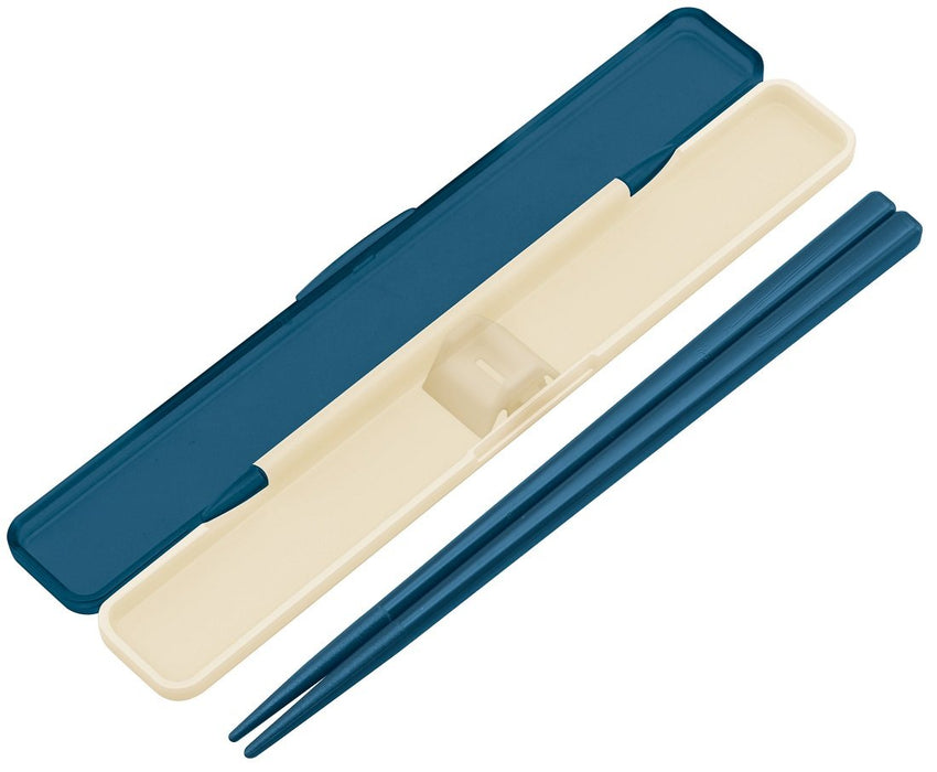 Skater 18cm Retro French Navy Chopsticks and Case Set Made in Japan