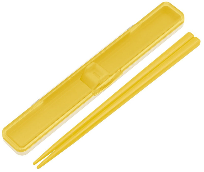 Skater 18cm Retro French Yellow Chopstick and Case Set Made in Japan
