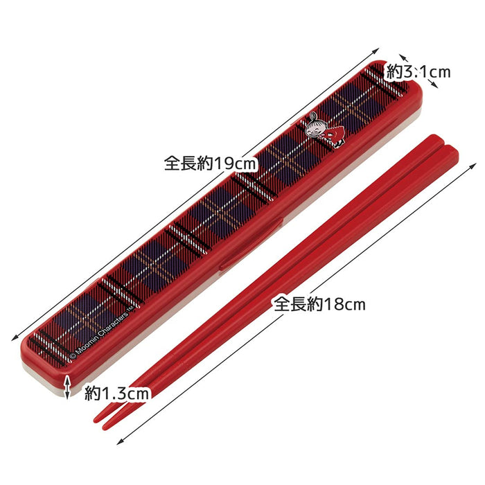 Skater 18cm Silver Ion Ag+ Antibacterial Chopsticks and Case Set Moomin Design Made in Japan
