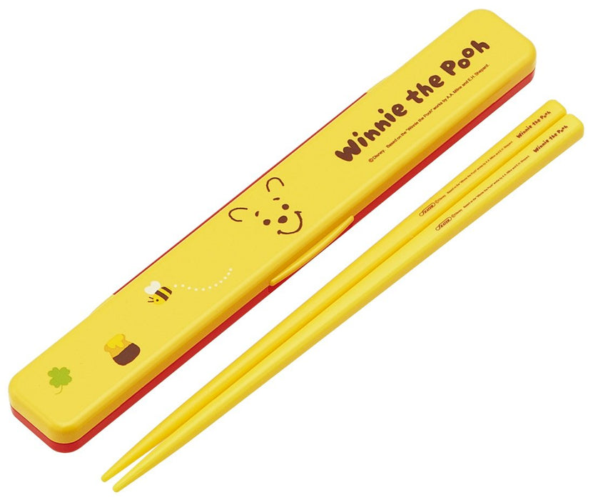 Skater Disney Winnie the Pooh 18cm Chopsticks and Case Set Made in Japan