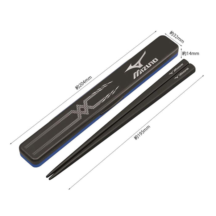 Skater 19.5cm Mizuno 17 Chopsticks and Case Set - Made in Japan