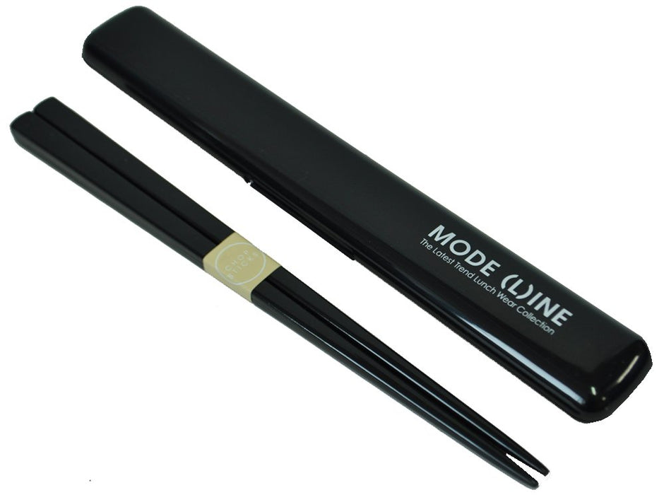 Skater Chopstick and Case Set 19.5cm Mode Line Design Black - ABG4 Series